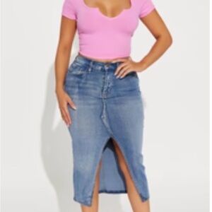 Fashion Nova Blue Denim Skirt